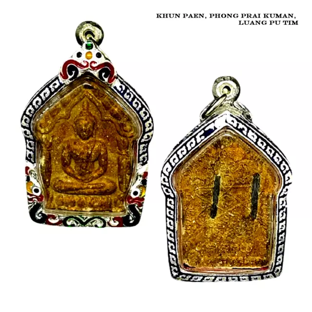 Phra Khun Paen Lp Tim Thai buddha amulet magic charm talisman pendant old rare