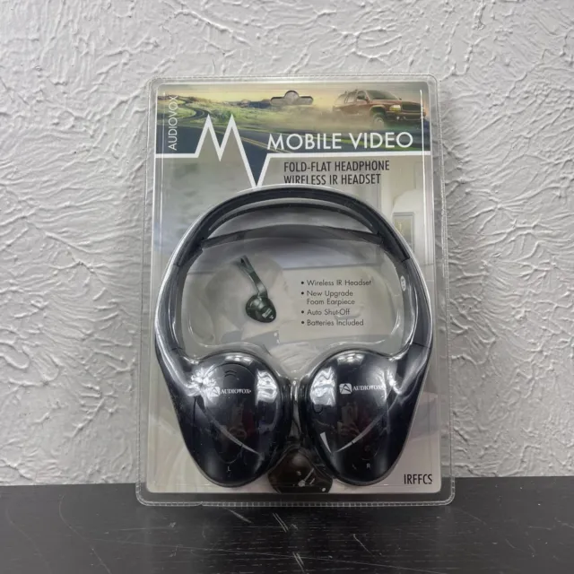 Audiovox Headphones Mobile Video Wireless IR Headset Fold Flat Auto Shut-Off NEW