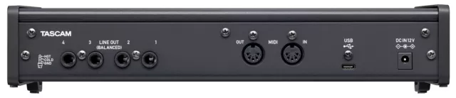 Tascam US-4x4HR USB MIDI Audio Interface 4 Mic Eingänge 4 Ausgänge Software PC 3