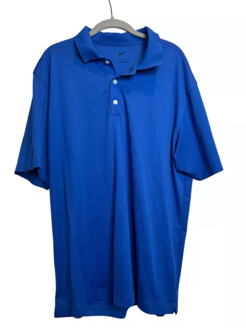 NIKE GOLF DRI-FIT Men's Size Large Short Sleeve Golf Polo Shirt Royal ...