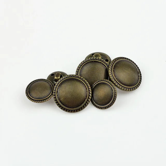 12 PCS Bronze Round Flower Shank Vintage Button Metal Sewing Embellishment