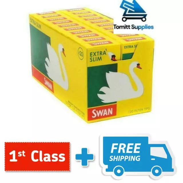 SWAN EXTRA SLIM PRE CUT CIGARETTE FILTER TIPS PACK OF 1 5 10 x 120 Box