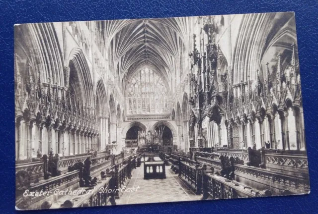 Postcard: Exeter Cathedral: Choir East: Used: Posted