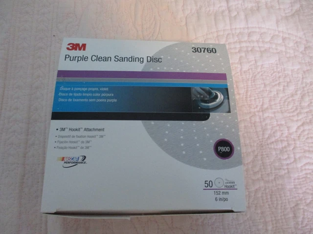 3M 30760 Hookit P800 Purple Sanding Discs Box Of 50