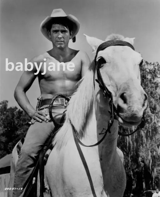 022 Chad Everett Barechested On Horse Johnny Tiger Pic
