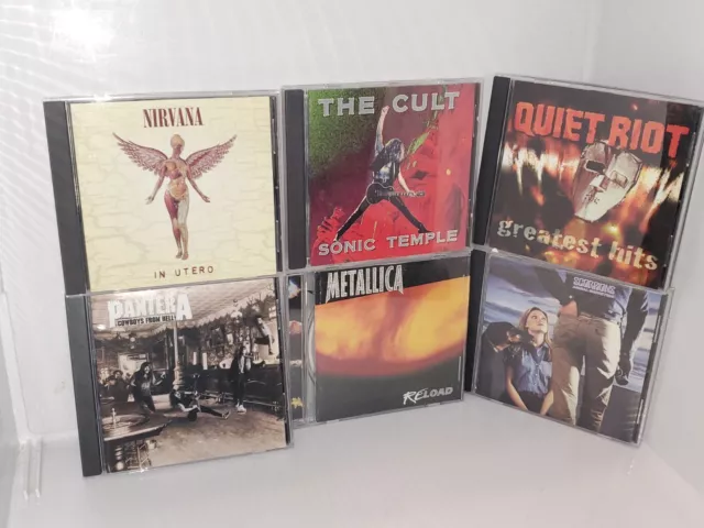 Lot of 6 CDs Rock /Grunge/metal. Pantera,The Cult,Nirvana, Metallica, Quiet Riot