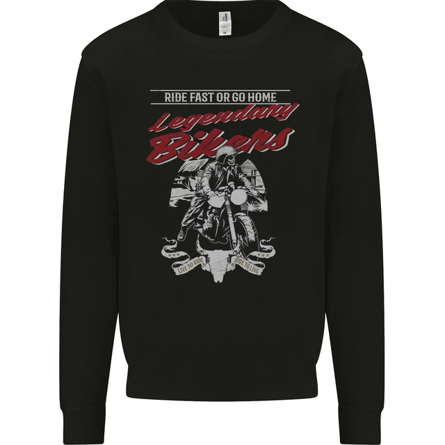 Legendary Bikers Skull Motorcycle Motorbike Kids Sweatshirt Jumper
