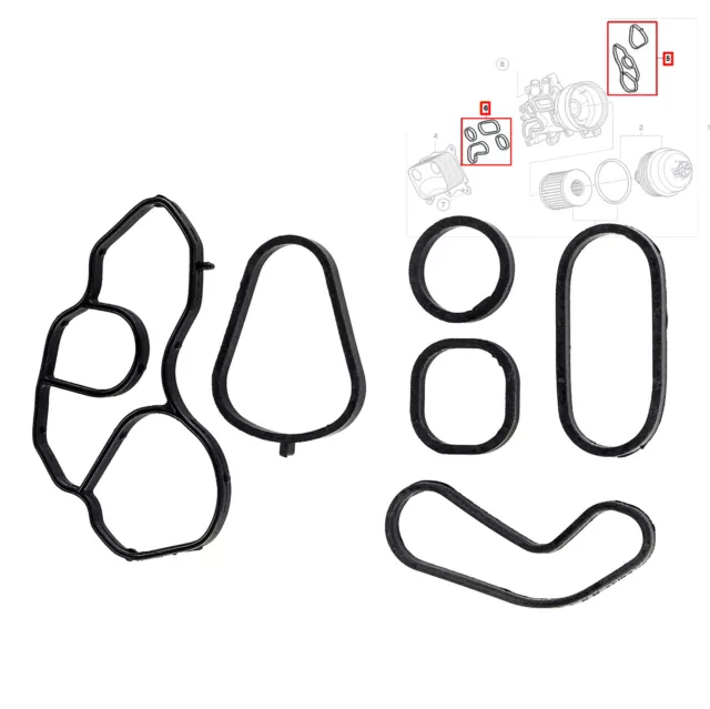 Oil Cooler & Filter Housing GASKET KIT For MINI COOPER S N14 N18 R56 - R61 07-16