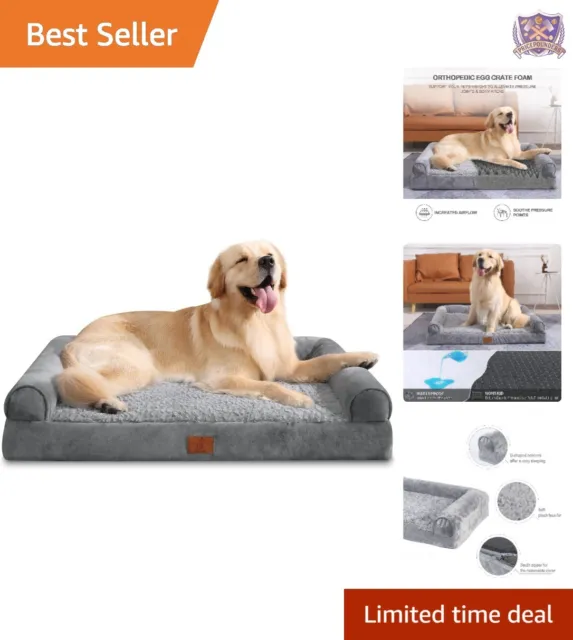 Cozy Dog Bed - Washable, Orthopedic, Memory Foam Bolster - 36 x 27 x inch