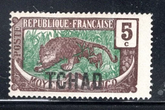 France French  Tchad Overprint Stamp Mint Hinged Lot 674Ab