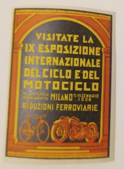 Erinnofilo  Ix° Esposizione Internazionale Del Motociclo Italia 1928 Milano Mnh