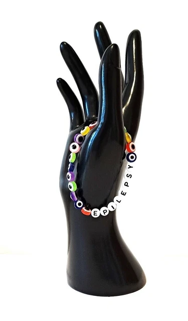 Pulsera de Alerta Médica Advertencia SOS Acrílico Rondela Mal de Ojo Cuentas Elásticas