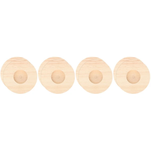 4 PACK NIGHT Light Display Stand Lighting Base Round Table Lamp Wooden