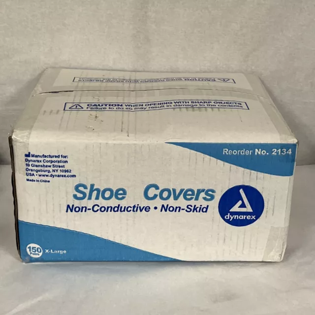 Dynarex #2134 Shoe Covers, Non-Conductive, Non-Skid, XL - case of 150 pairs