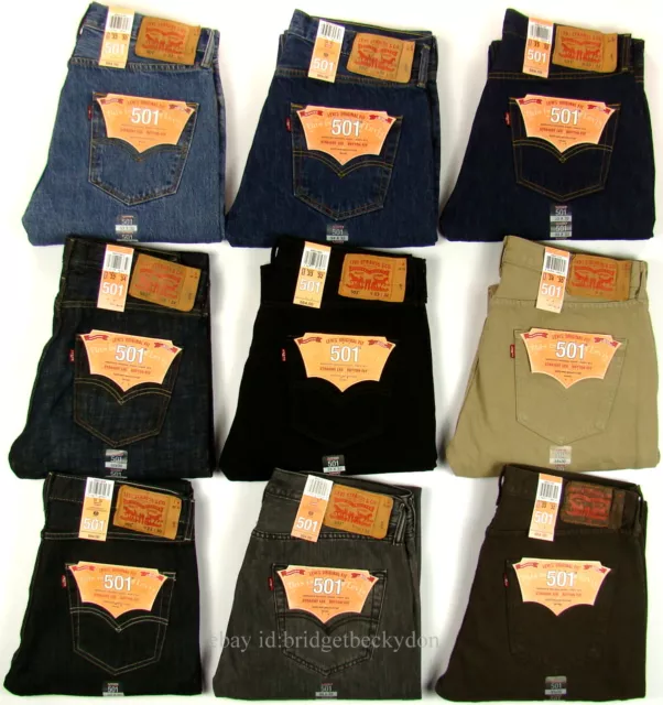 LEVIS 501 JEANS New Mens Original Button Fly NWT 29 30 31 32 33 34