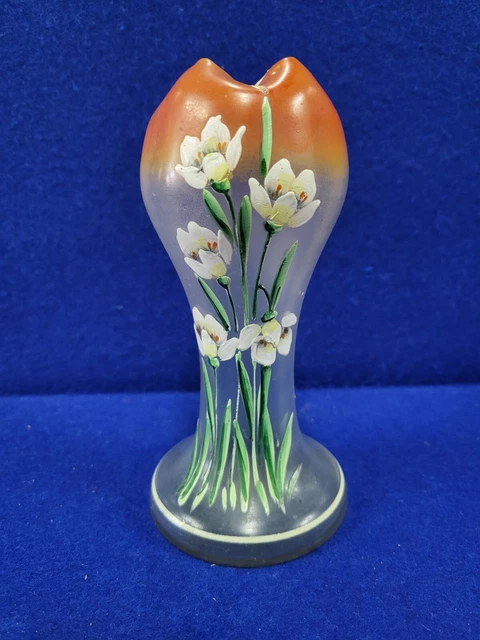 Vase En Verre à Décor De Fleurs XXe