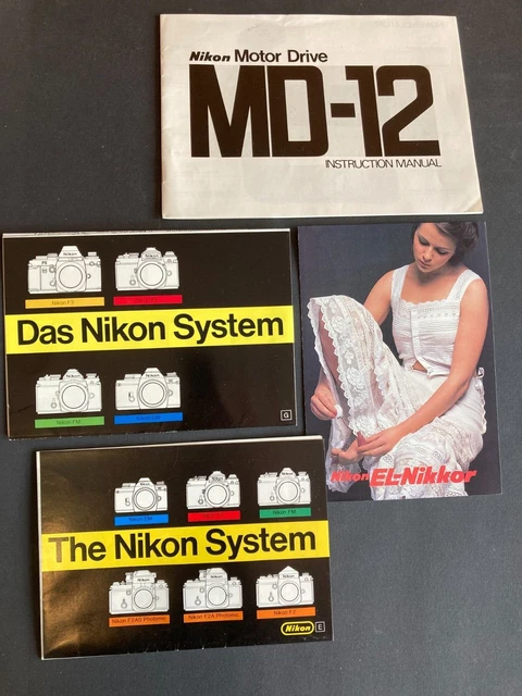 Nikon System 4 Kataloge Bed. Anl. MD-12 EL Nikkor