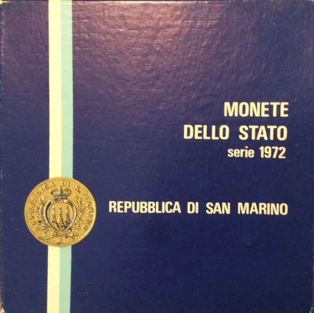 REPUBBLICA SAN MARINO - MONETE 1972 Confezione 8 MONETE ed 8 FRANCOBOLLI In Lire