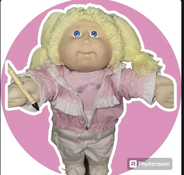 Vintage 1986 Cabbage Patch Kids Doll,Hm#10 HTF 🖍 Ruffled Pink Windbreaker