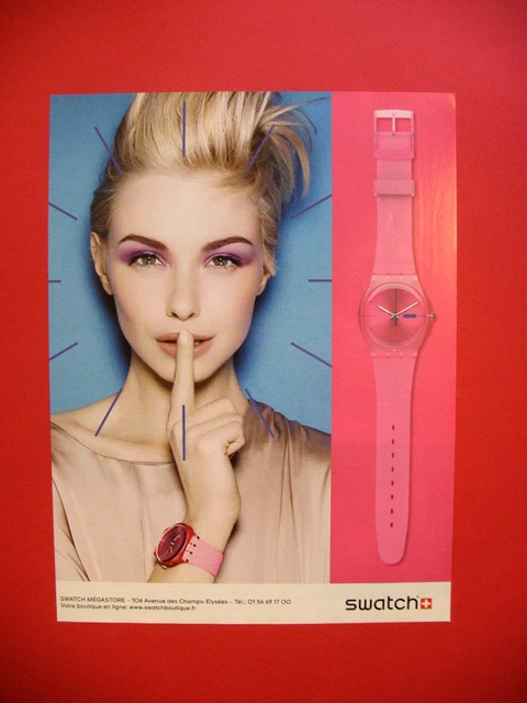 Publicite De Presse Swatch Montre Suisse Rose Ad 2011