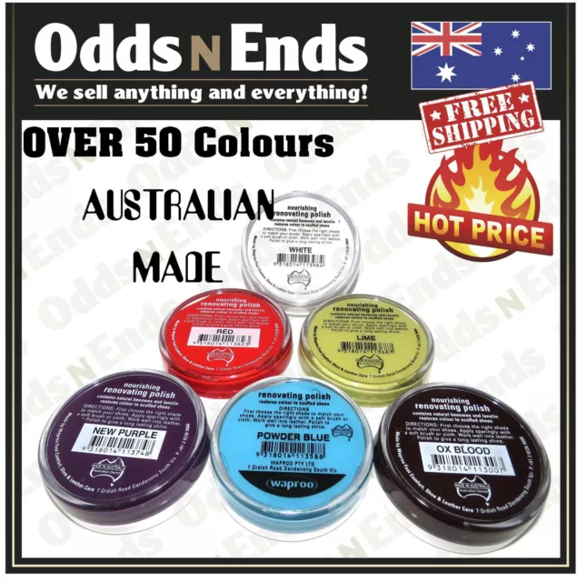 SHOE POLISH WAPROO RENOVATING  42G  - Over 50 colours Available