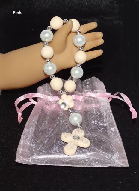 Rosary Beads Pink & Pear l18" Doll Clothes Accessory  For American Girl