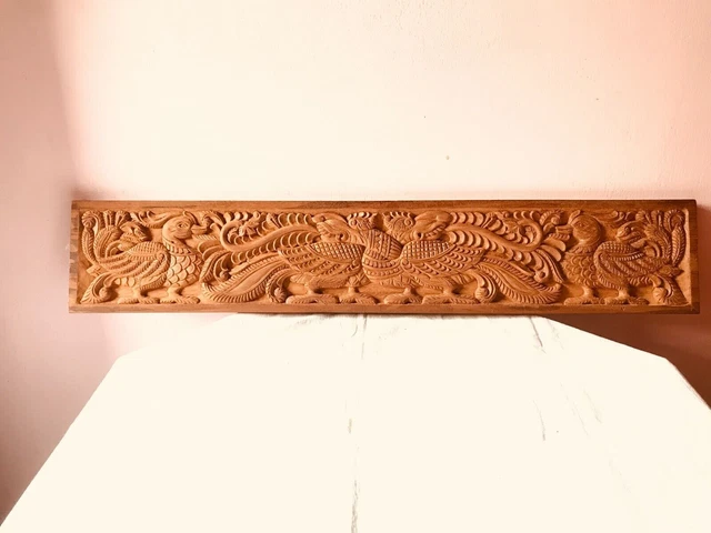 Grande Plaque Murale En Bois Sculpté Main - Déesse Vintage - Panneau Décoratif