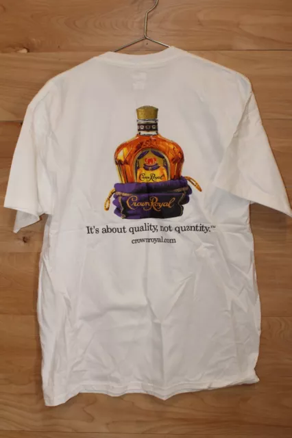 Crown Royal Canadian Whiskey T-shirt Black Tie To Blue Jeans White Mens Medium