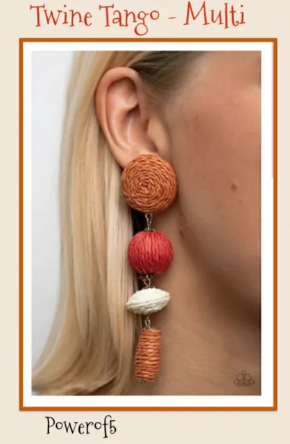 Paparazzi Post Earring Set 🤎❤🤍🤎 Twine Tango - Multi