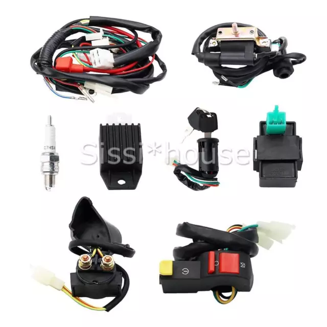 8X Electrics Wiring Harness Kit Loom Coil CDI FOR 110cc 125cc Quad Bike/Buggy 2