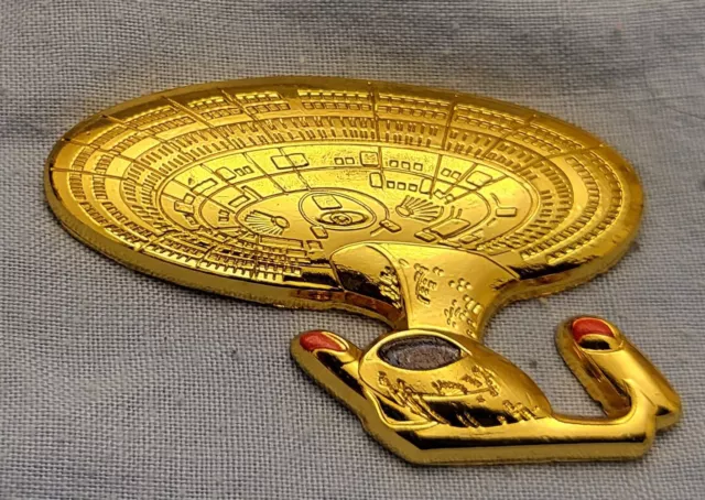 Star Trek USS Enterprise Goldmünze 3D Captain Kirk Picard Next signiert Retro 80er