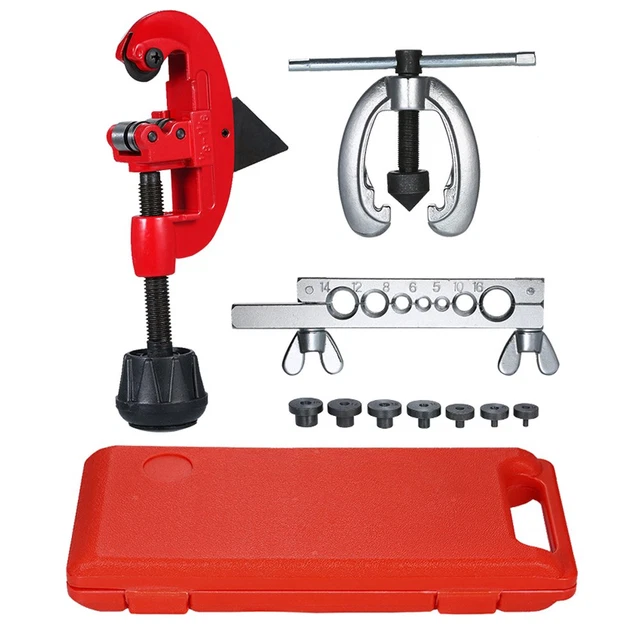Double and Single Flaring Tool Kit for Brake Line and Brass Tubing Tool with Ext