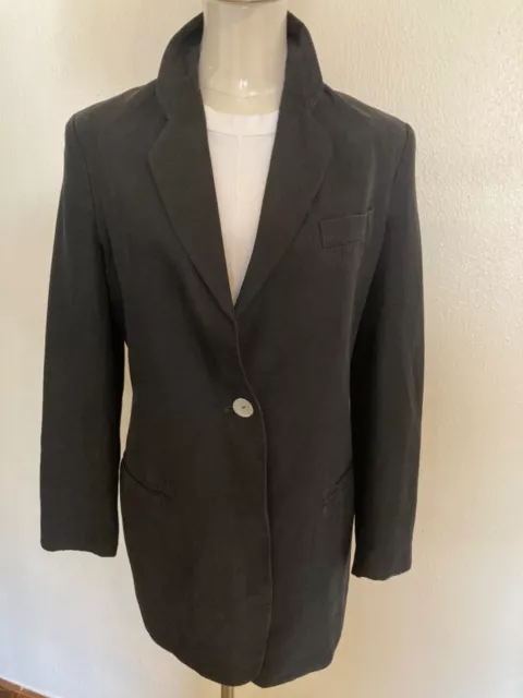 The Limited Collection Vtg. Women's Linen Blend 3/4 Sleeve Blazer Black Size XS