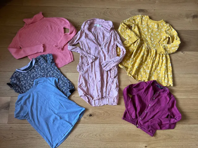 Girls Age 7-8 Years Clothes Bundle T-shirt, Dress, Cardigan
