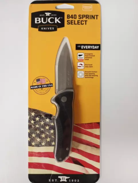 Buck Knives 840 Sprint Select Folding Knife Black NIP