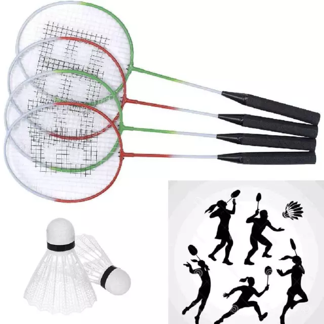 2 Player Professional Badminton Racket Shuttlecock Set Net Garden Game Sport Toy