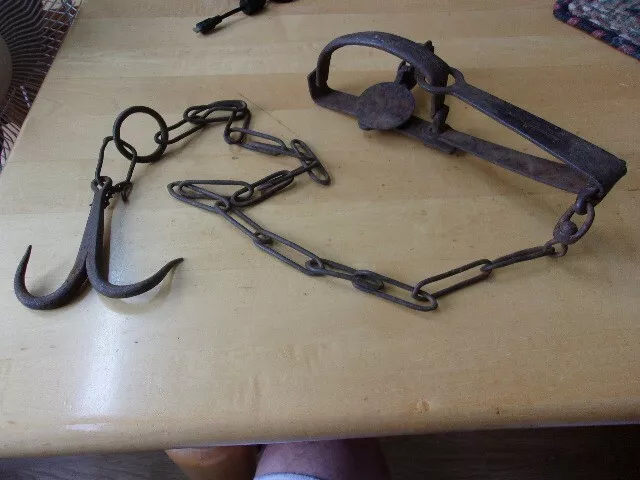 Newhouse Oneida Communitytrap #3? Single Long Spring Hand Forged Grappling Hook