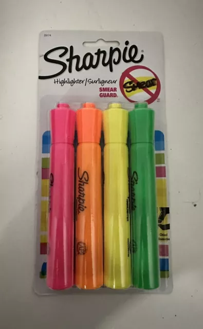 Sharpie Accent Highlighters Assorted Colors Pack of 4 Quick Ship!