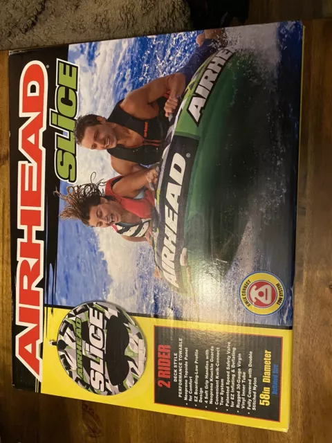 Airhead Slice Inflatable Ringo Donut Towable Tube for Boat Jetski 2 Rider