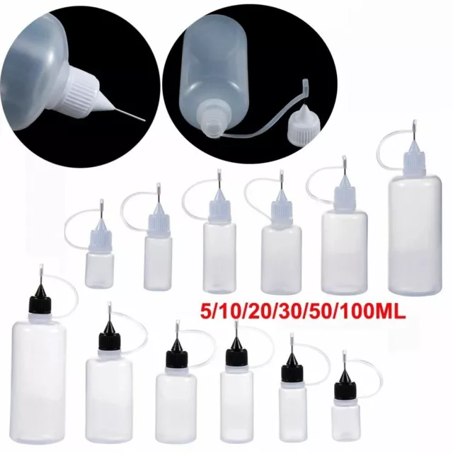 20Pcs 30Ml Plastic Squeezable Tip Applicator Bottle Refillable Dropper  Bottles with Needle Tip Caps for Glue DIY