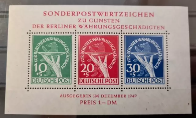 Berlin Michel Nr. Block 1 III Plattenfehler Mi. 2.500 ,- postfrisch (r)