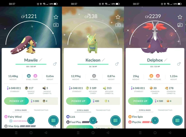 Shiny Mawile Kecleon Delphox Spinda #2 Kangaskhan Lapras Rhyhorn PoGo MiniAcc
