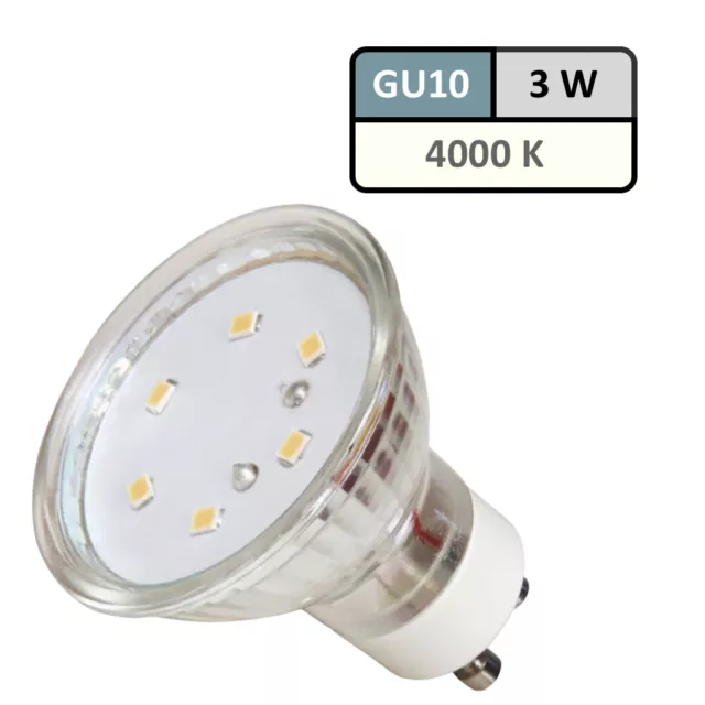 LED Leuchtmittel Sets 230V 3W SMD Strahler HV Leuchten Neutralweiss 4000K GU10