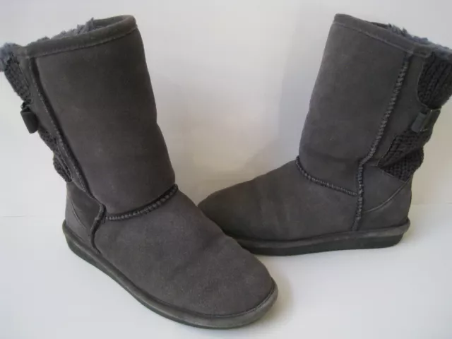 Bottes Femmes En Cuir En Daim Gris Bearpaw Stella Gris Shearling Us 10 Jolies