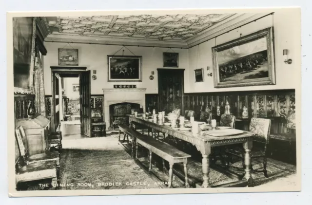 The Dining Room Brodick Castle Arran Vintage Real Photo Postcard B17