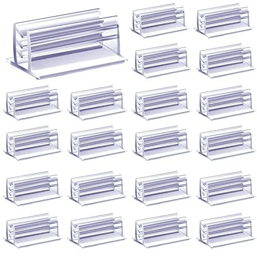50 Pcs Self Adhesive Sign Holder Sneeze Guard Holder Sign Ticket Holder PVC