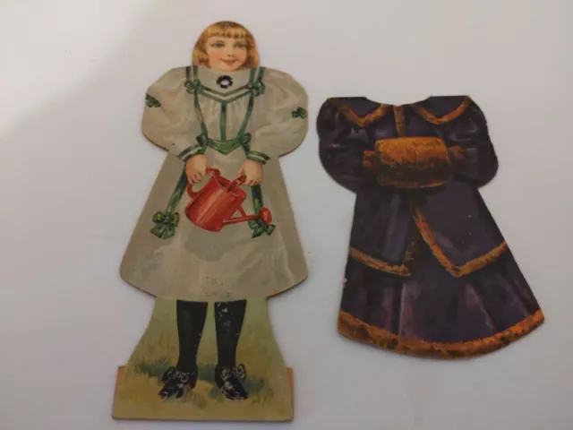 Two-Sided 3D Paper Doll With Rotating Head 3 Faces on Each Side J&P Coats Can