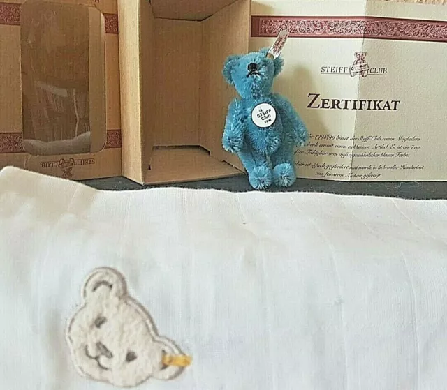 Steiff Club Gift 1998 Club-Geschenk Teddybär 7cm Mohair KFS mZertifikat wNEU OVP