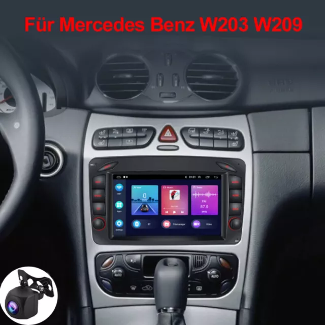 Für Mercedes Benz C CLK Klasse W203 W209 Autoradio Android 12.0 GPS Navi +Camera
