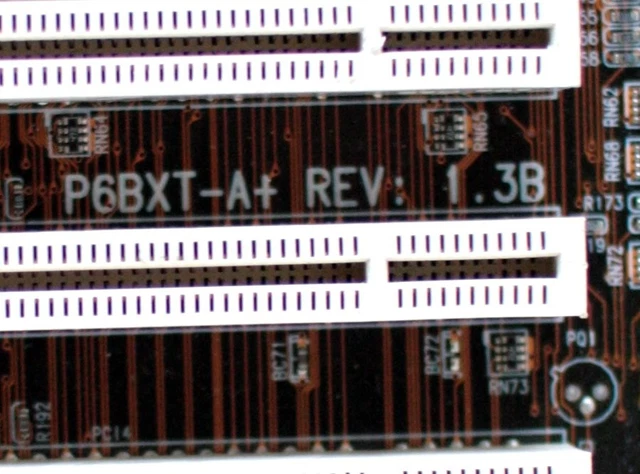 Isa Computer Part ECS P6BXT-A+ REV. 1.3b atx motherboard, 2x isa, 4x pci, 1x agp, slot 1 ...